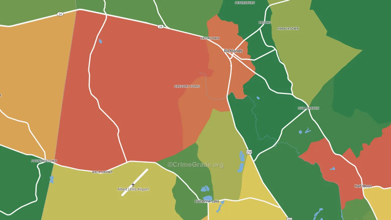 28574, NC Map of Theft Rates