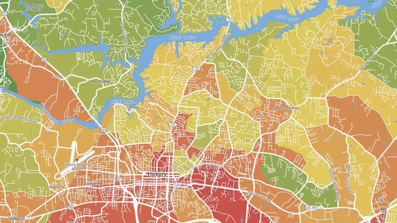 28601, NC Map of Theft Rates