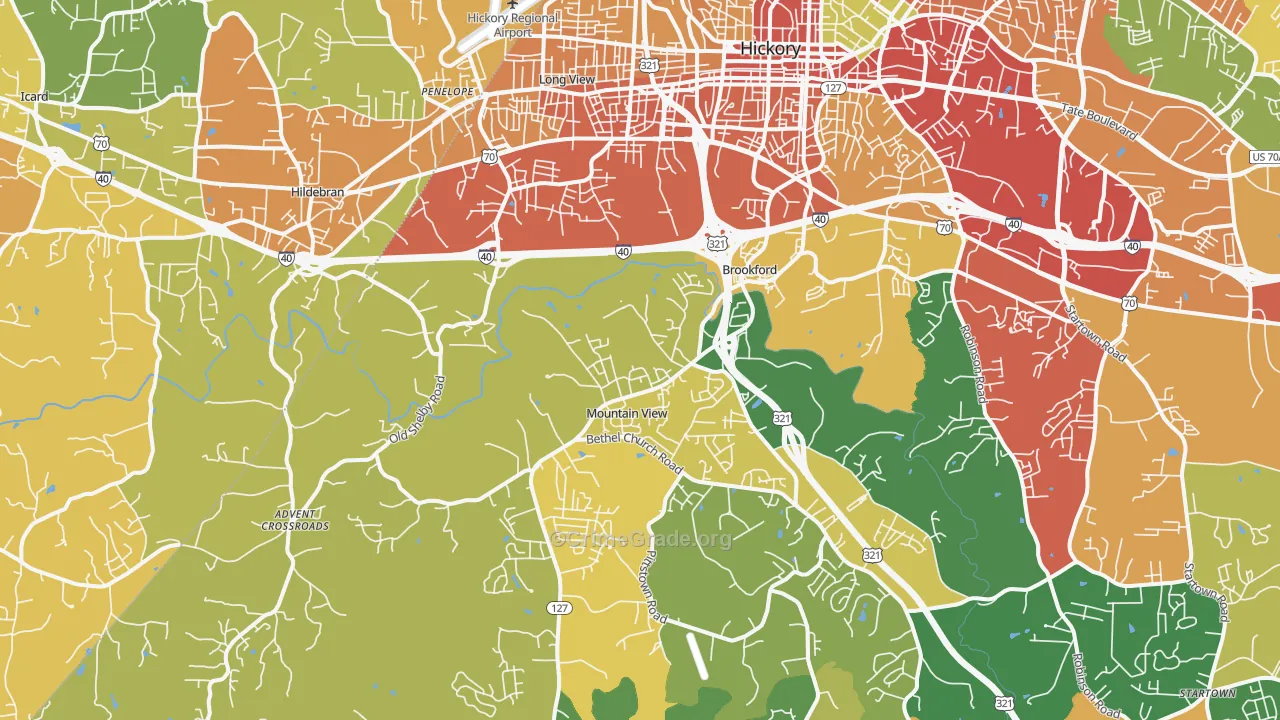 28602, NC Map of Theft Rates
