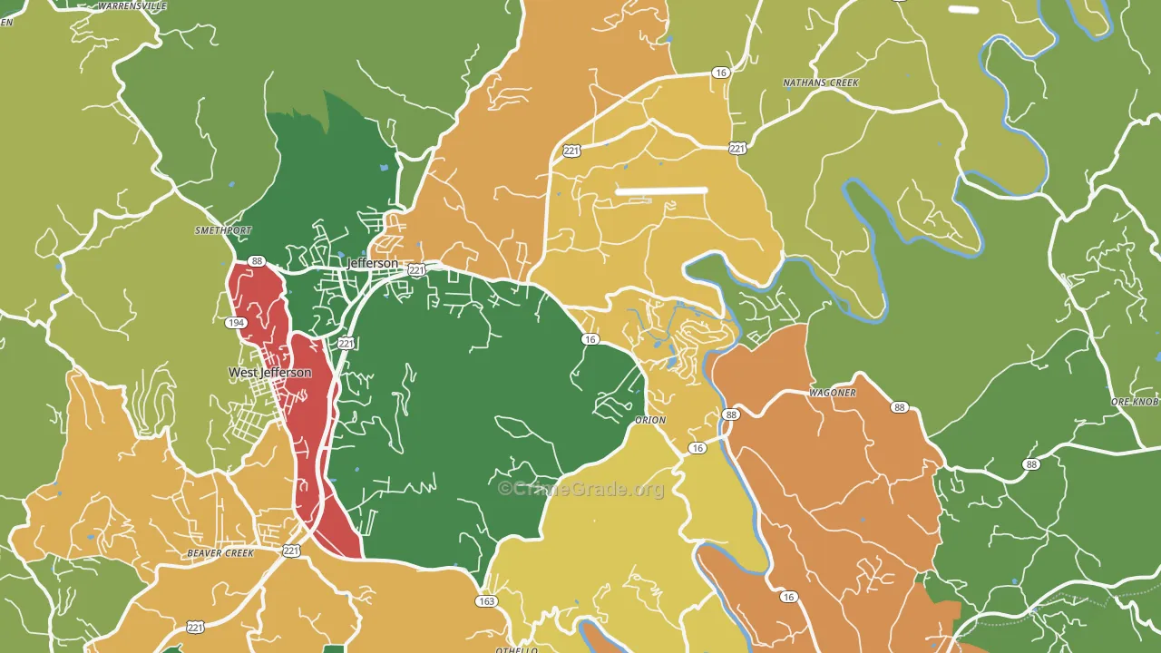 28640, NC Map of Theft Rates