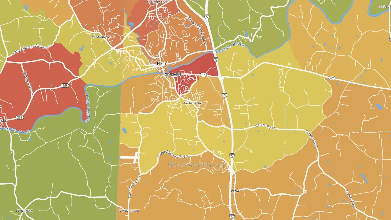 28642, NC Map of Theft Rates
