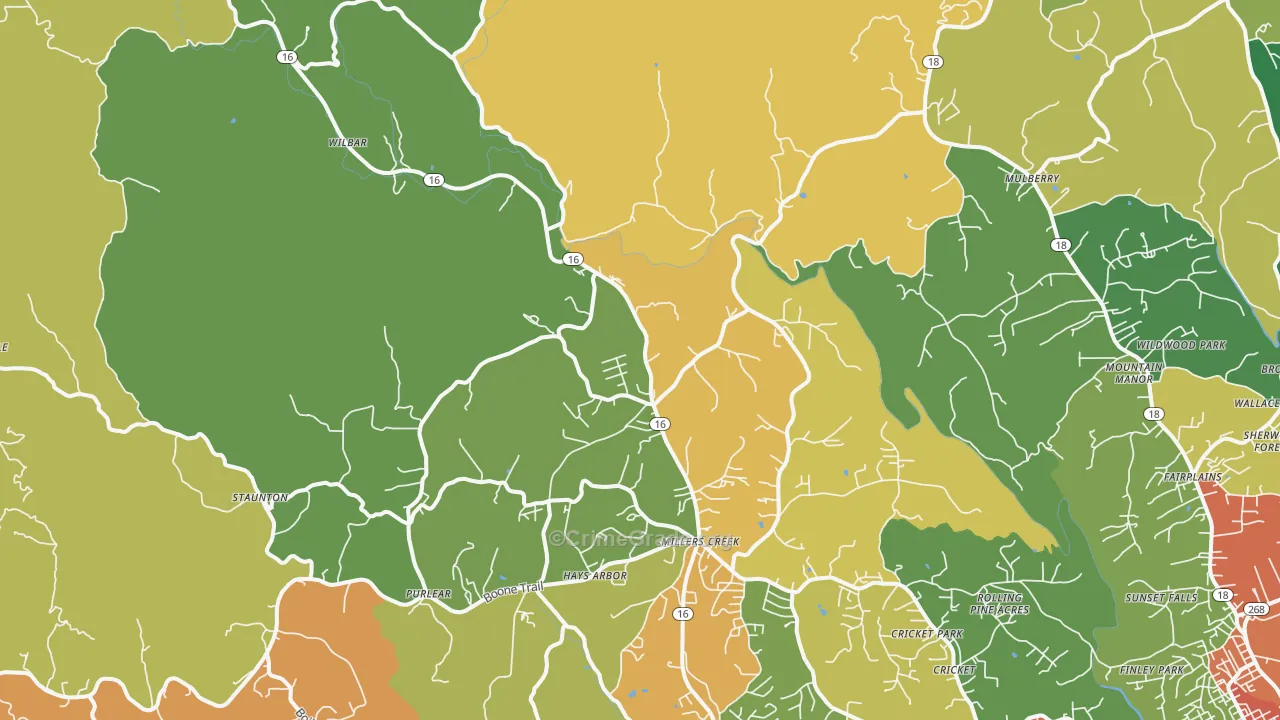 28651, NC Map of Theft Rates