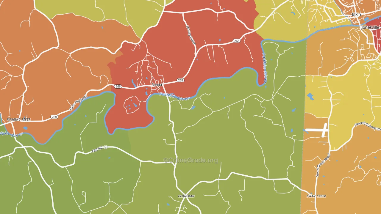 28670, NC Map of Theft Rates