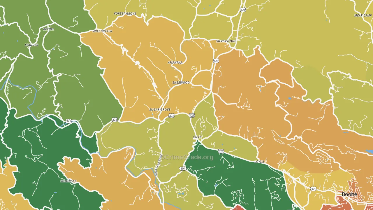 28692, NC Map of Theft Rates