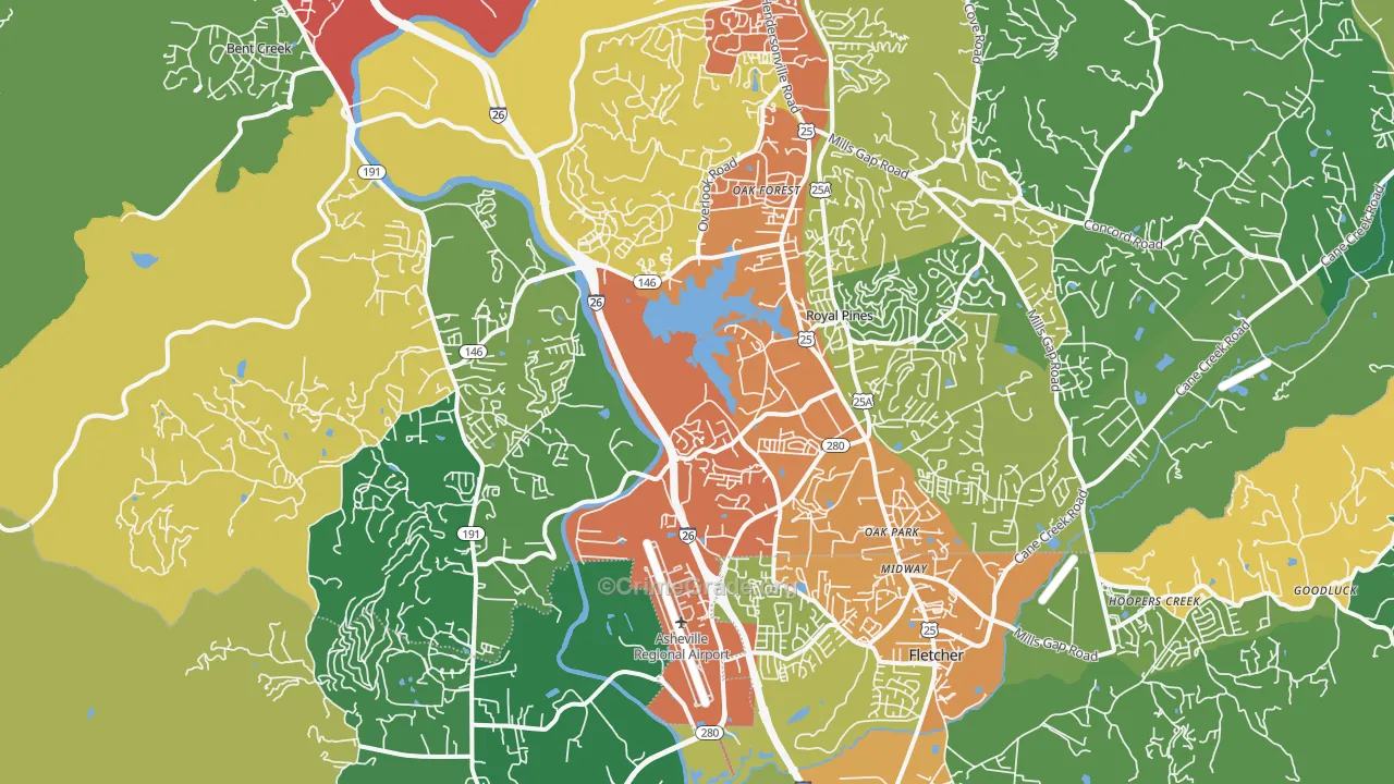 28704, NC Map of Theft Rates