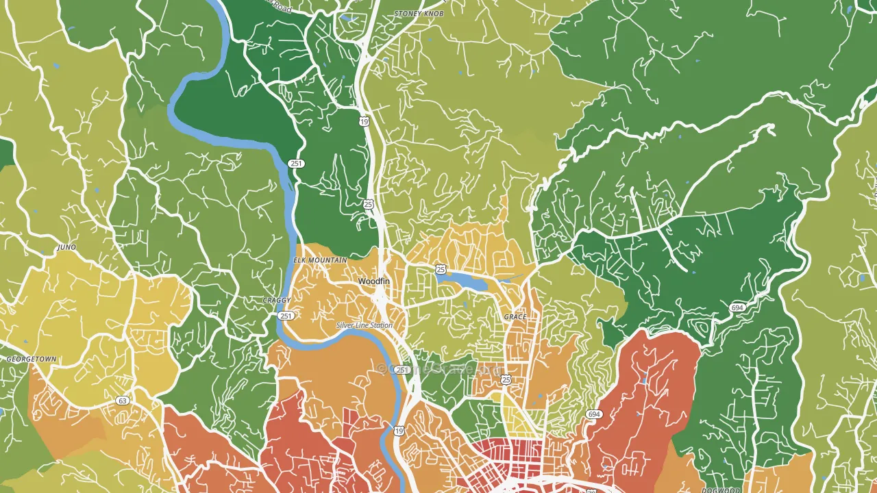 28804, NC Map of Theft Rates