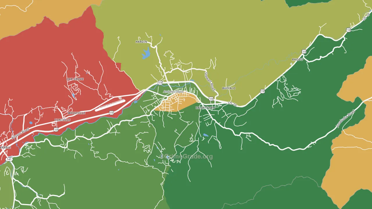 28901, NC Map of Theft Rates