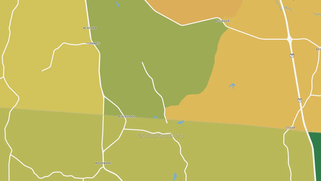 29014, SC Map of Theft Rates