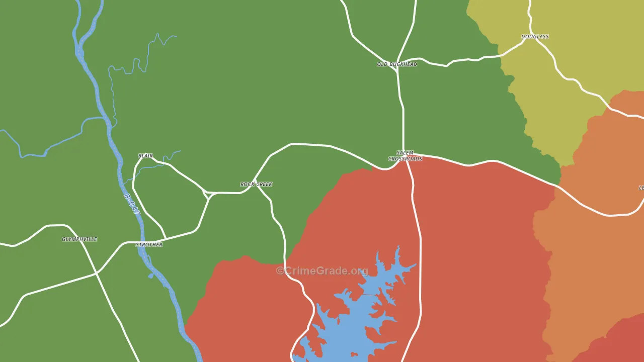 29015, SC Map of Theft Rates