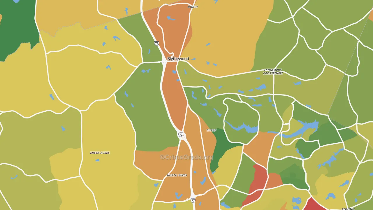 29016, SC Map of Theft Rates