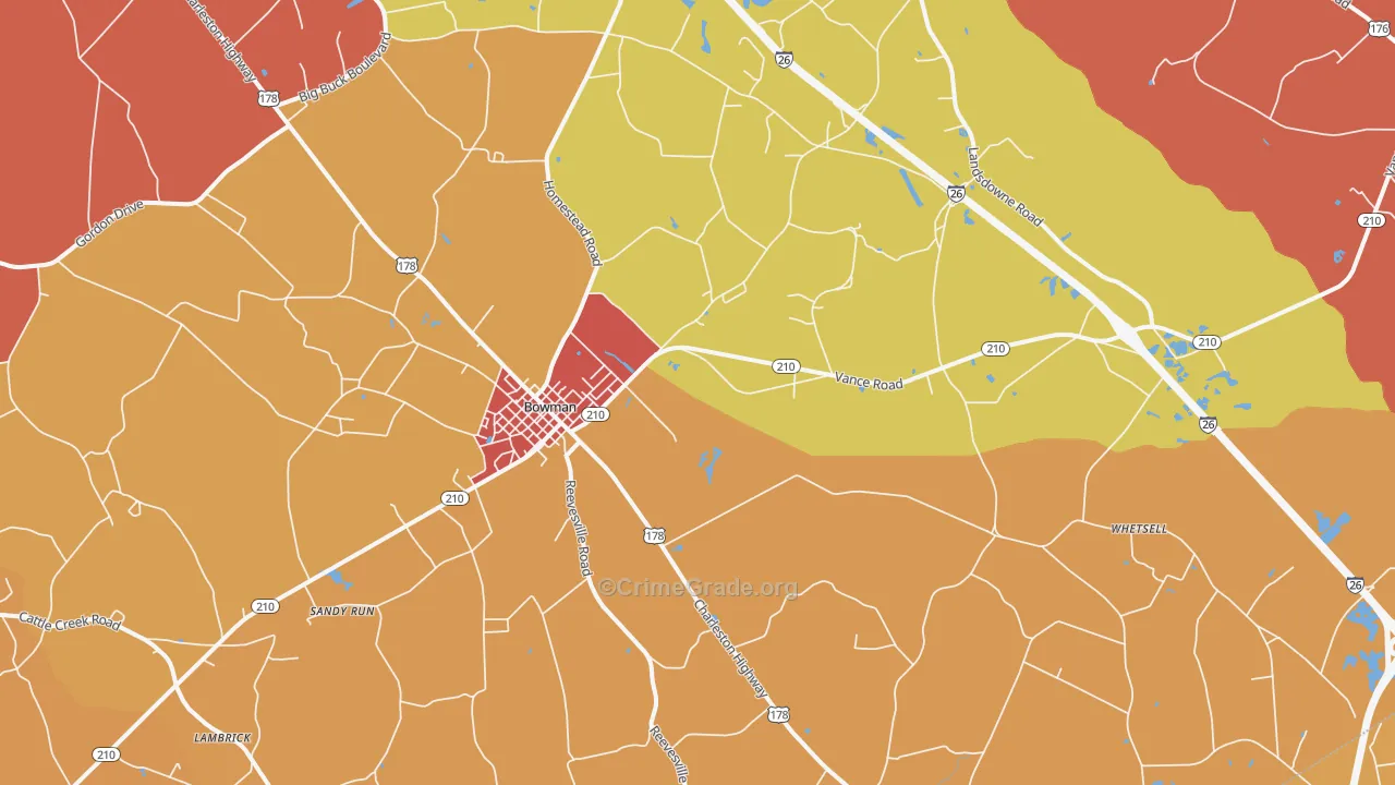 29018, SC Map of Theft Rates