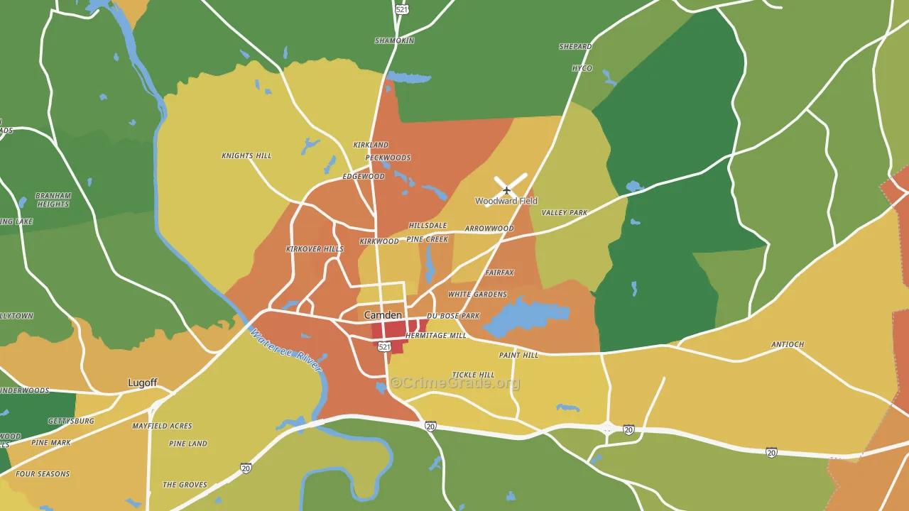 29020, SC Map of Theft Rates