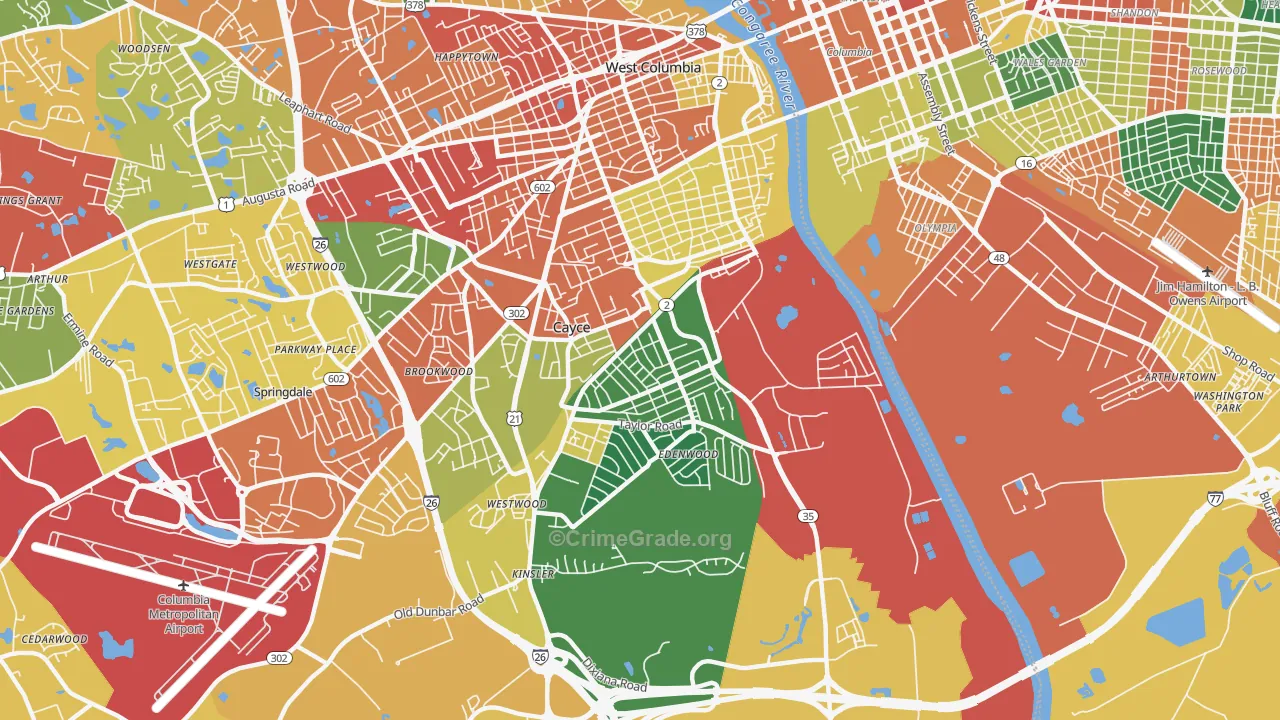 29033, SC Map of Theft Rates