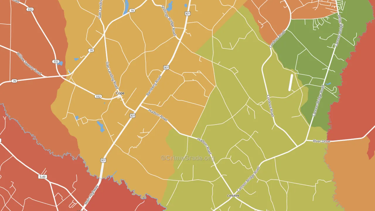 29038, SC Map of Theft Rates