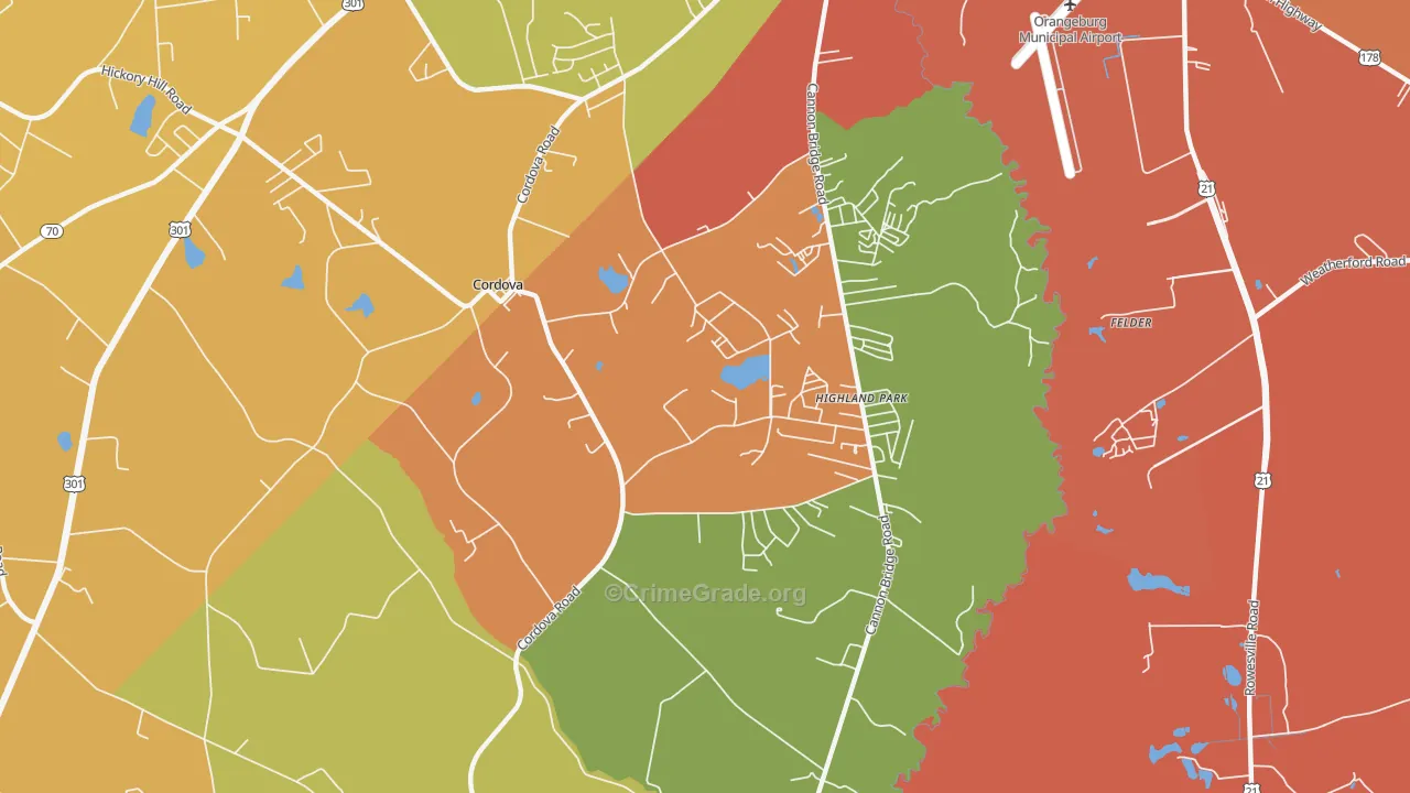 29039, SC Map of Theft Rates
