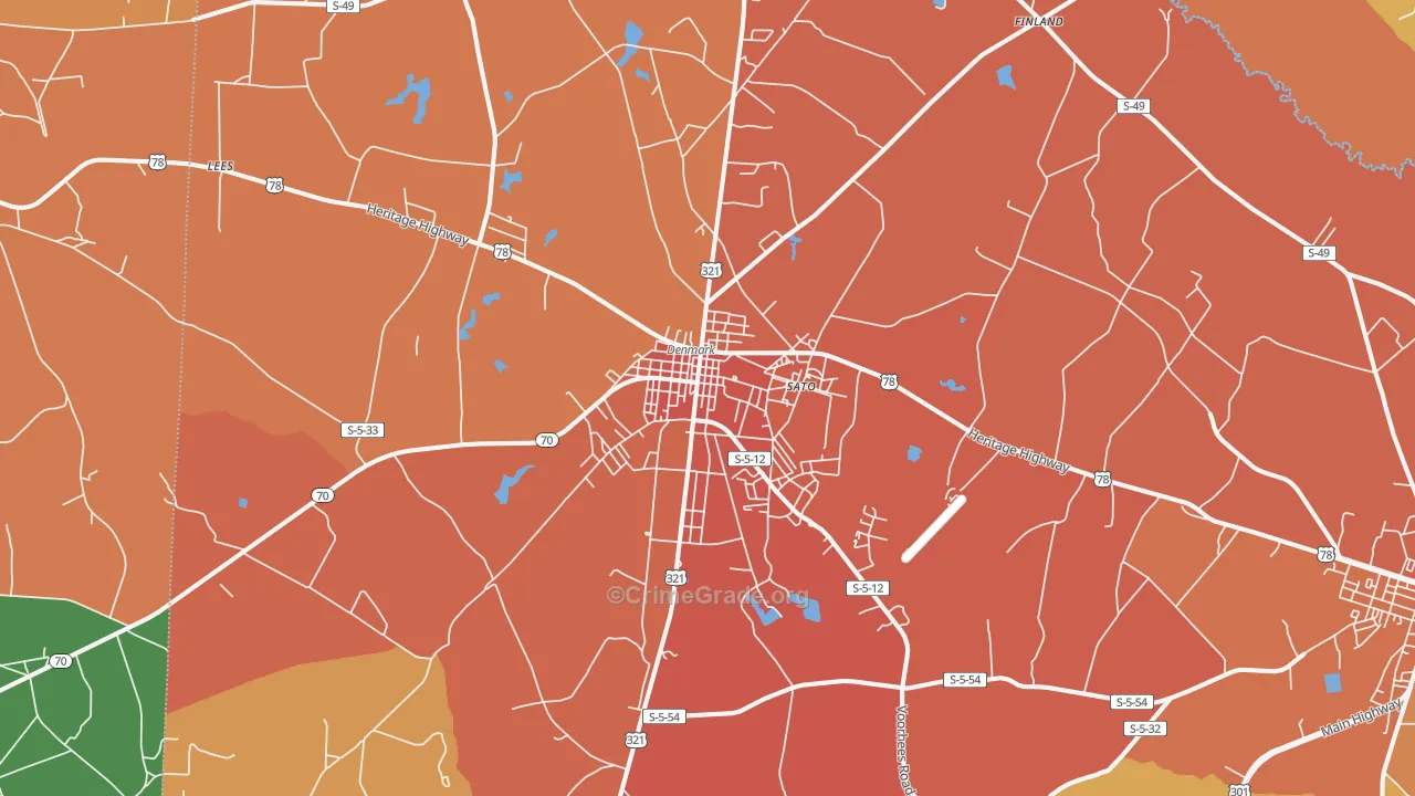 29042, SC Map of Theft Rates
