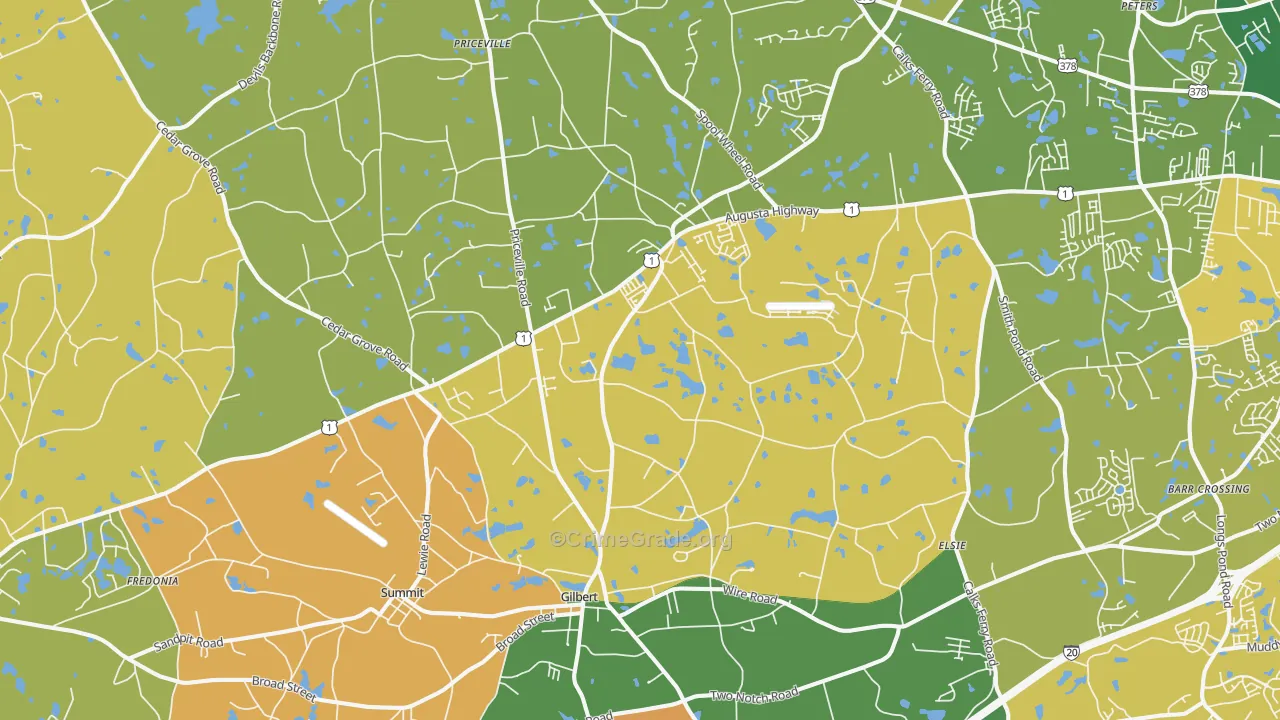 29054, SC Map of Theft Rates