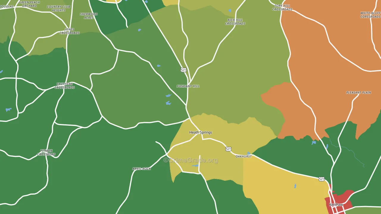 29058, SC Map of Theft Rates