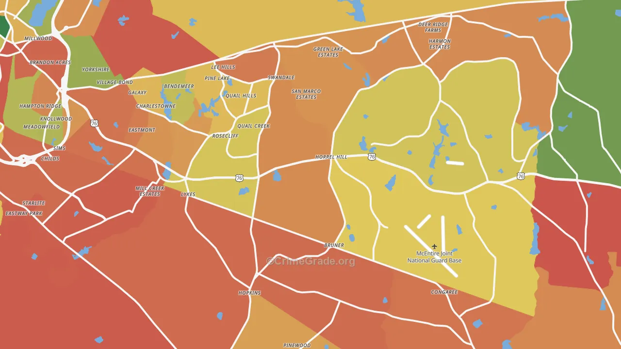 29061, SC Map of Theft Rates