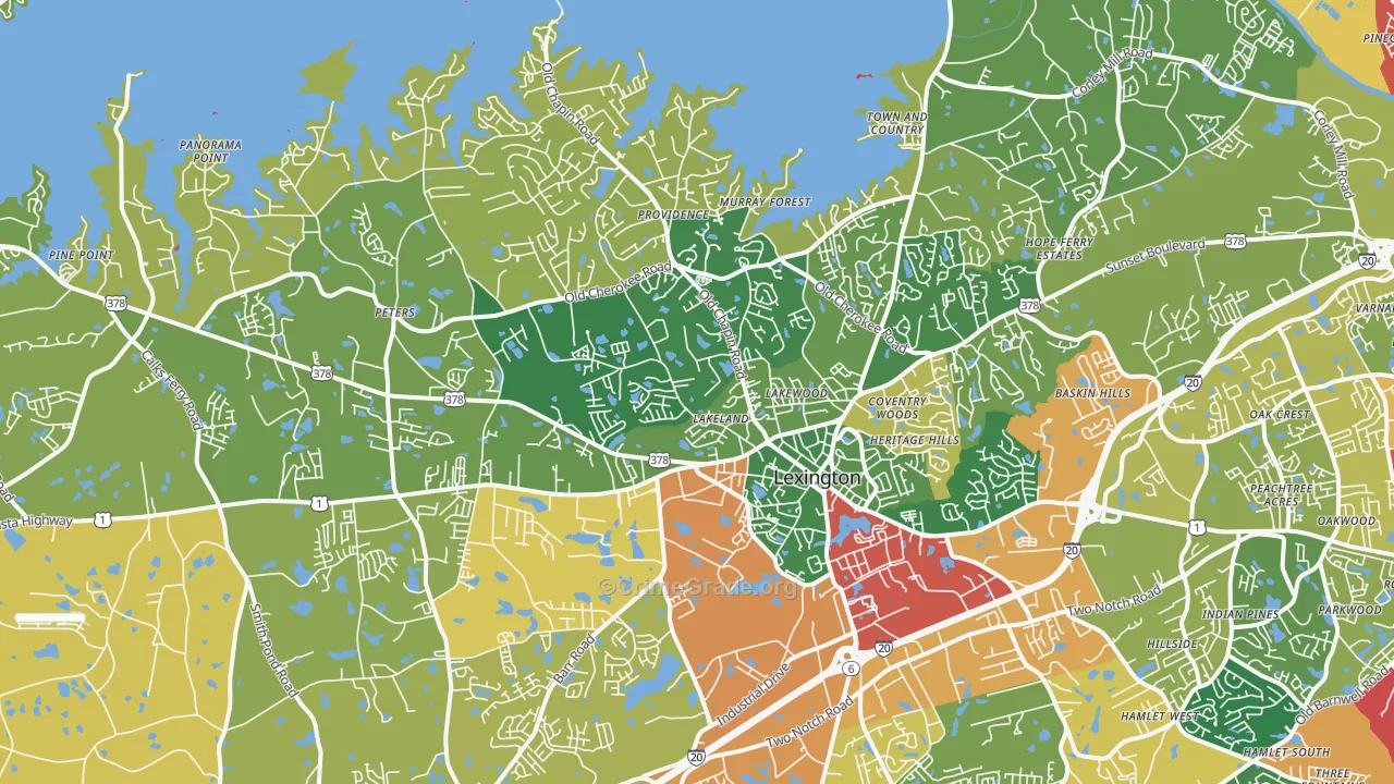 29072, SC Map of Theft Rates