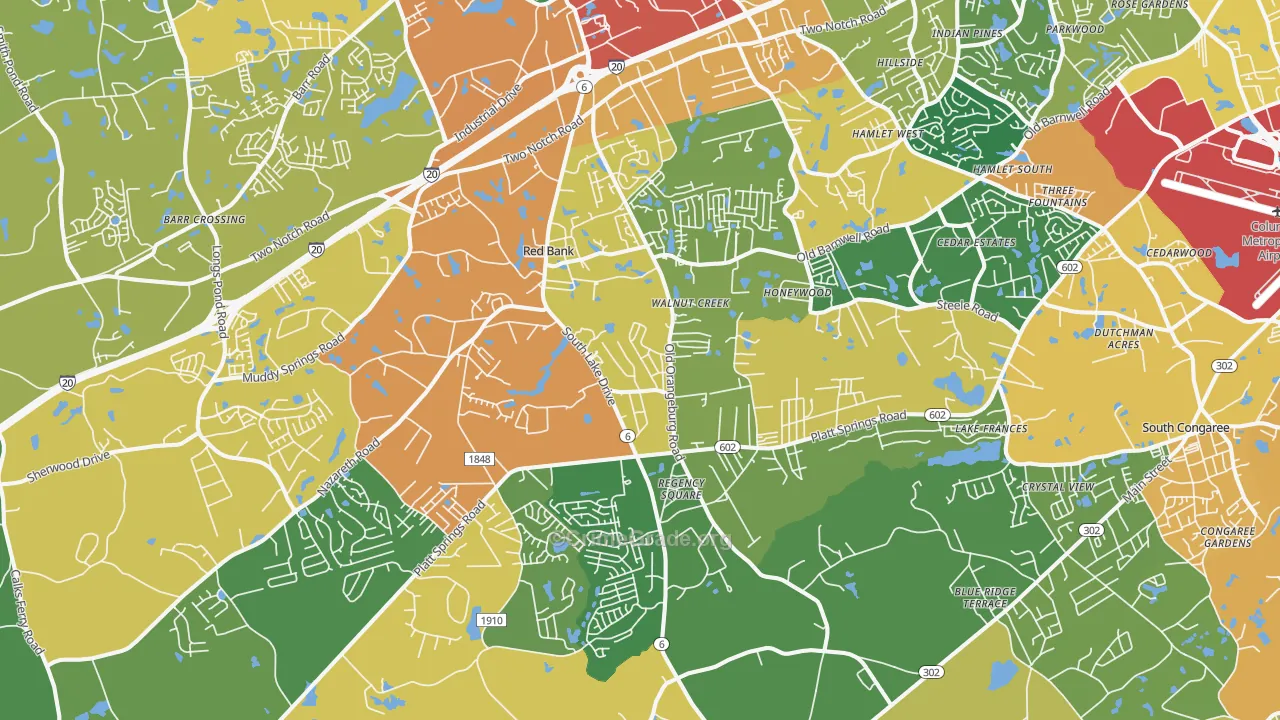 29073, SC Map of Theft Rates