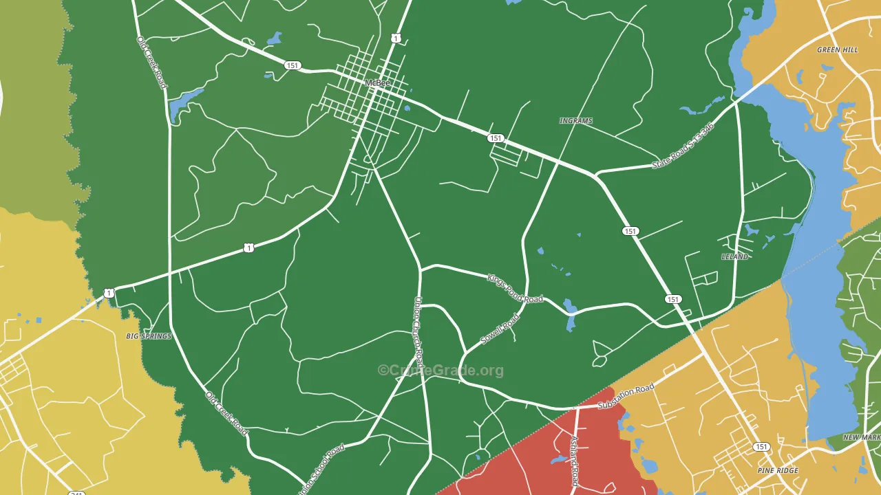 29101, SC Map of Theft Rates