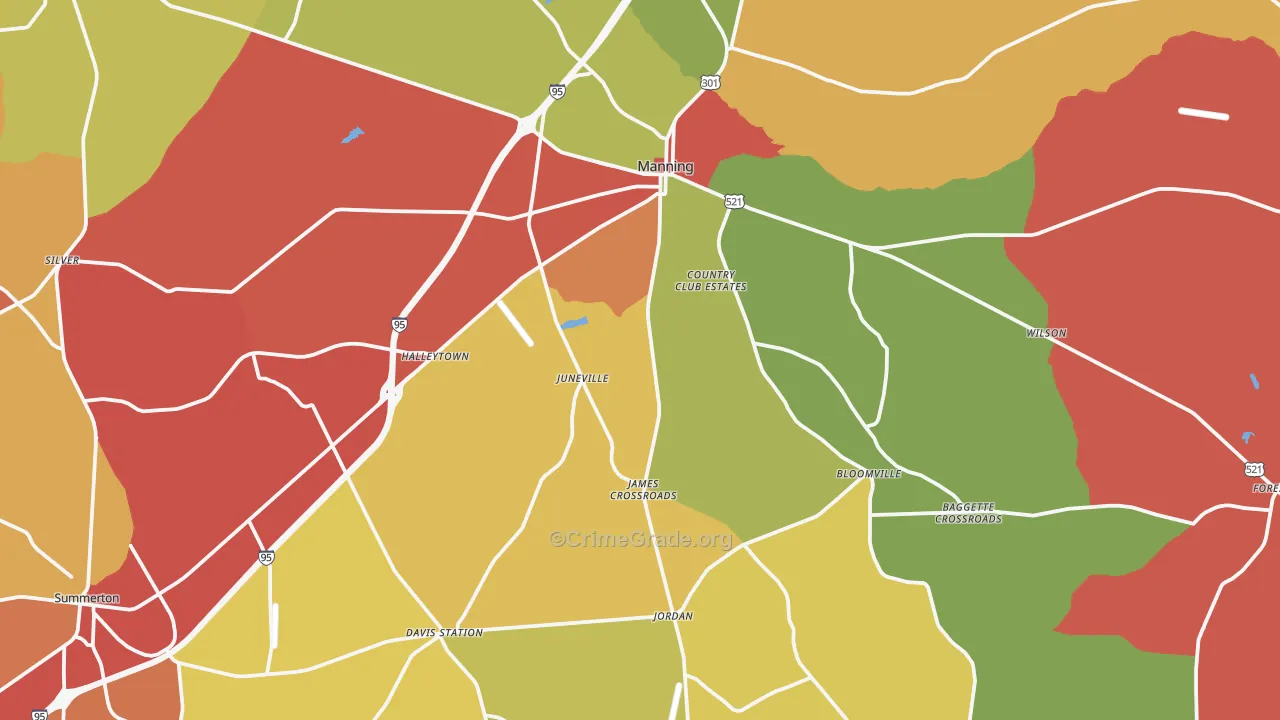 29102, SC Map of Theft Rates
