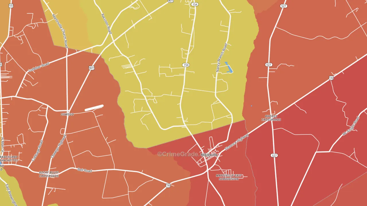 29104, SC Map of Theft Rates