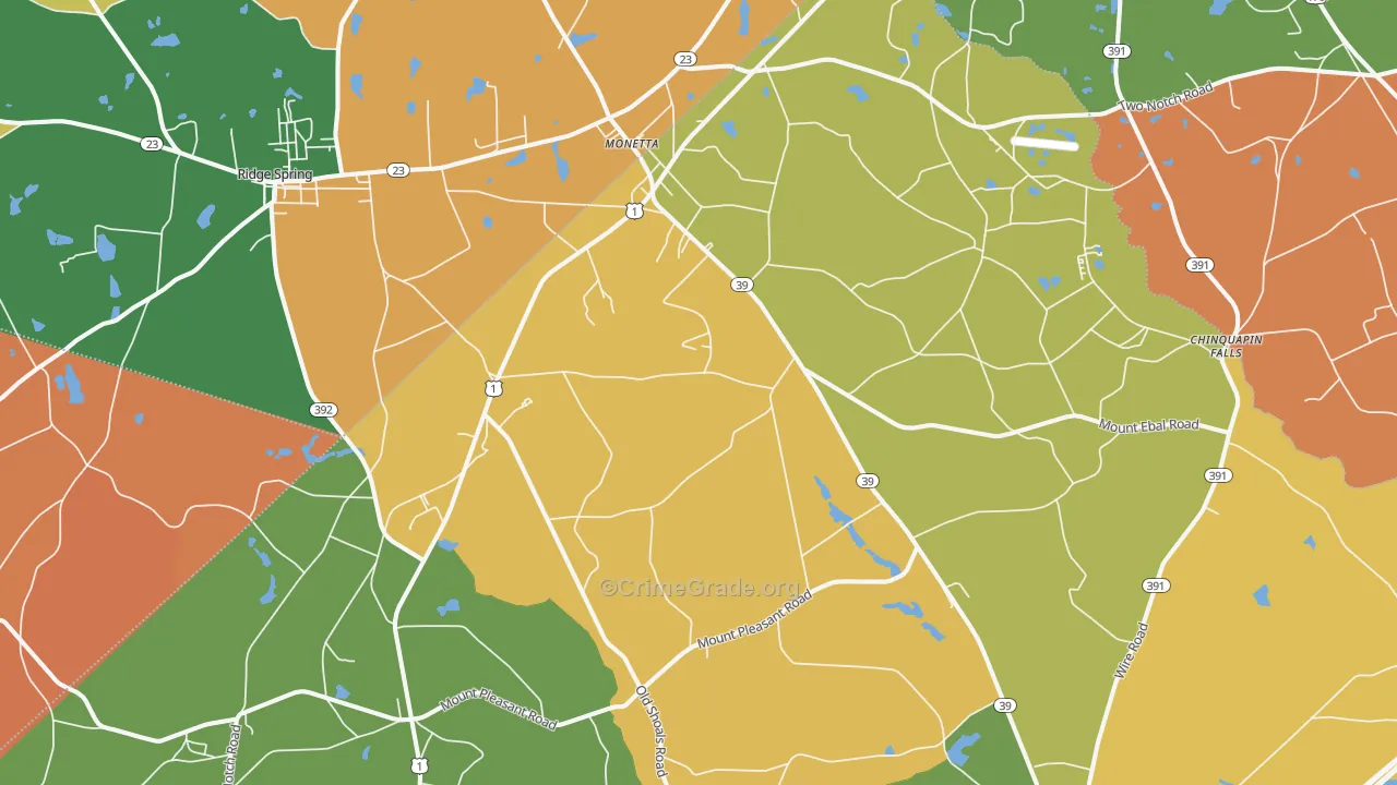 29105, SC Map of Theft Rates