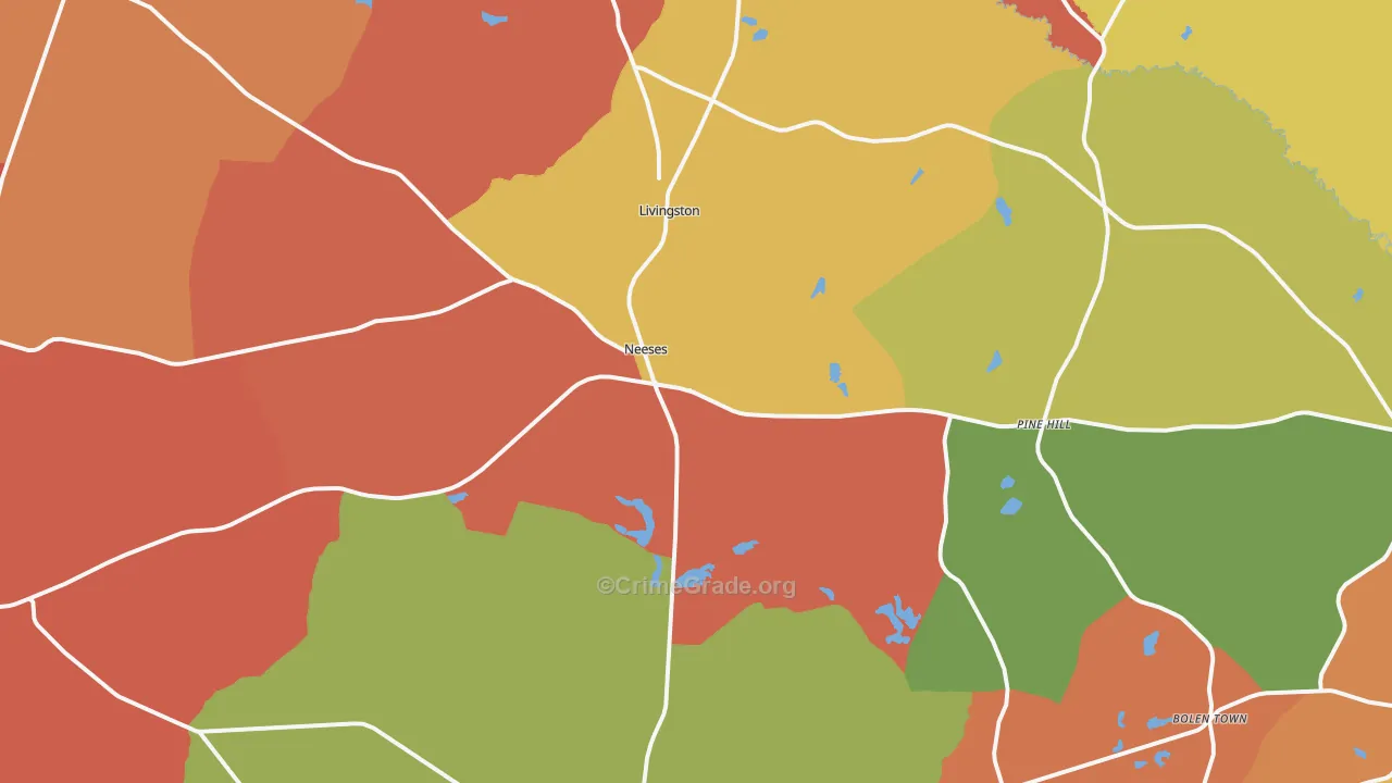 29107, SC Map of Theft Rates