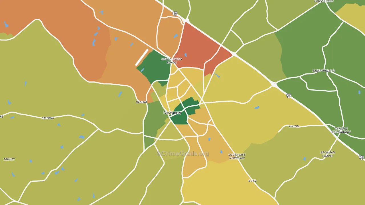 29108, SC Map of Theft Rates