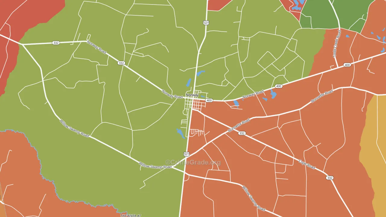 29113, SC Map of Theft Rates