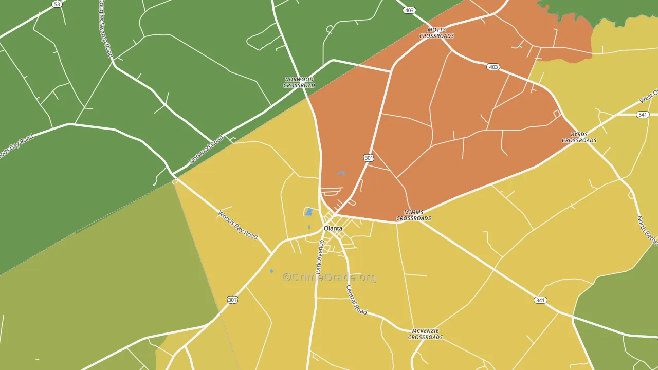 29114, SC Map of Theft Rates