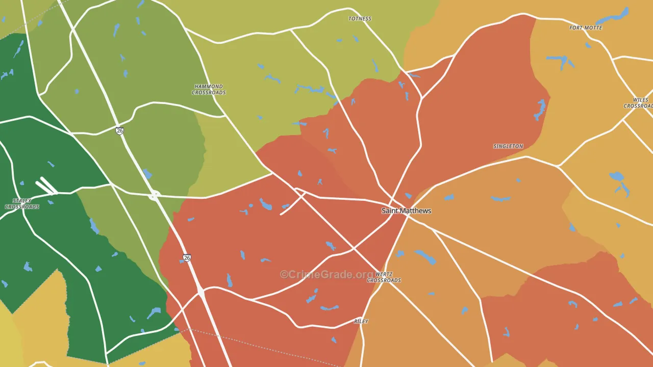 29135, SC Map of Theft Rates
