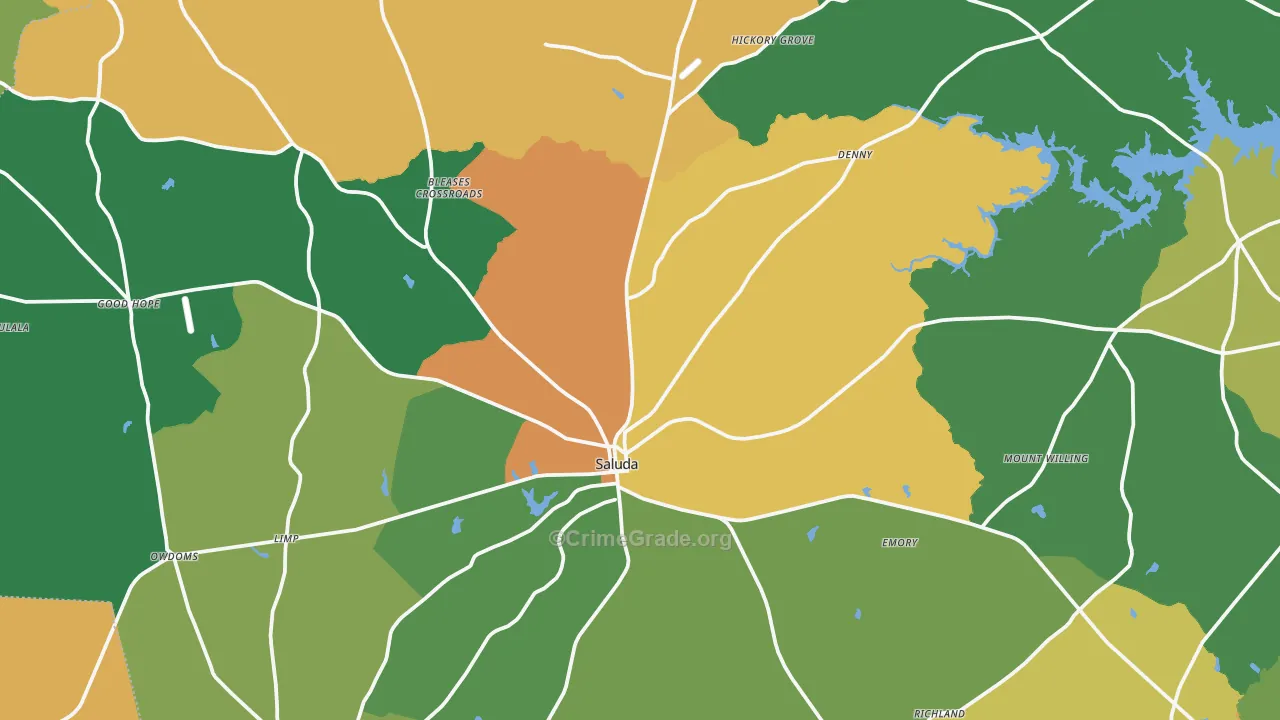 29138, SC Map of Theft Rates