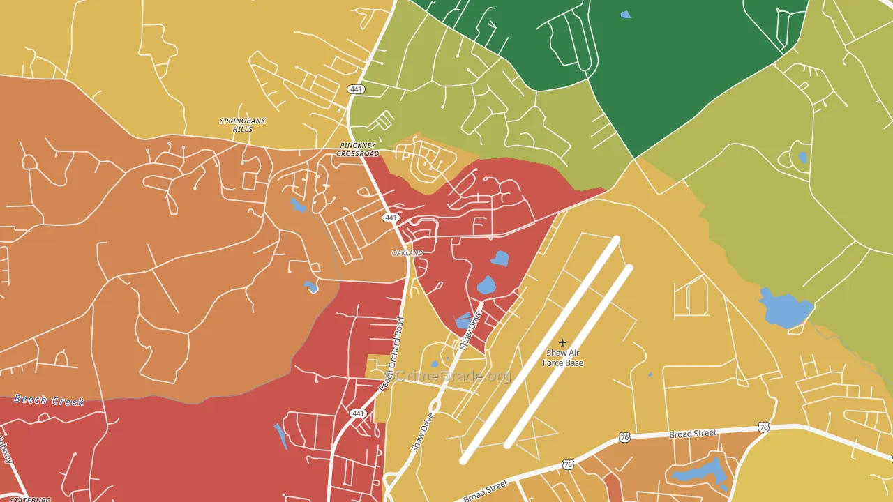 29152, SC Map of Theft Rates
