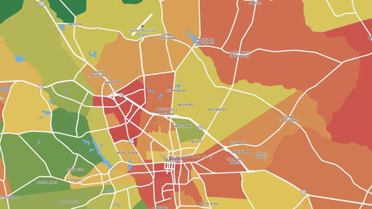 29153, SC Map of Theft Rates