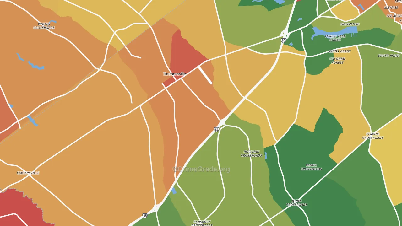 29161, SC Map of Theft Rates