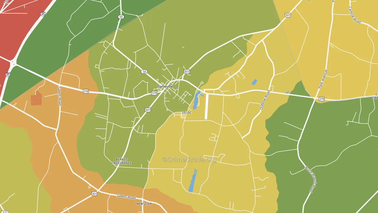 29162, SC Map of Theft Rates