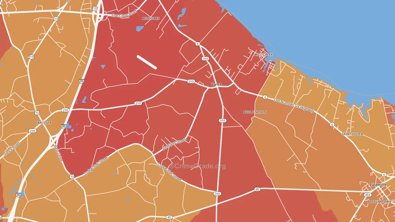29163, SC Map of Theft Rates
