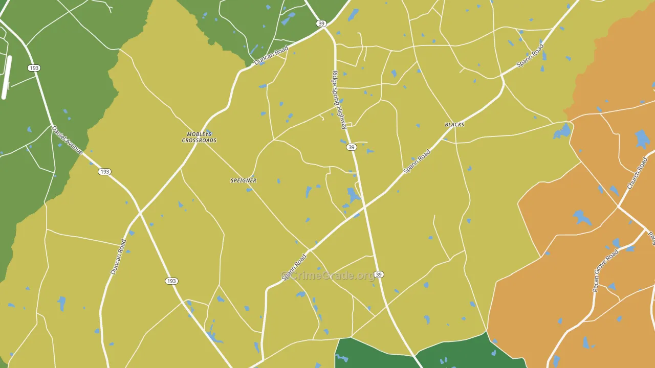 29166, SC Map of Theft Rates