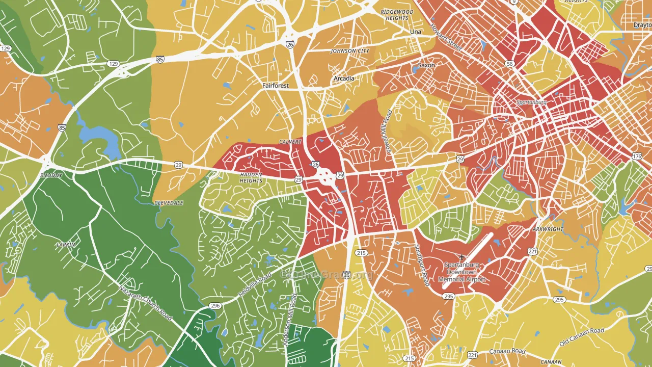 29301, SC Map of Theft Rates