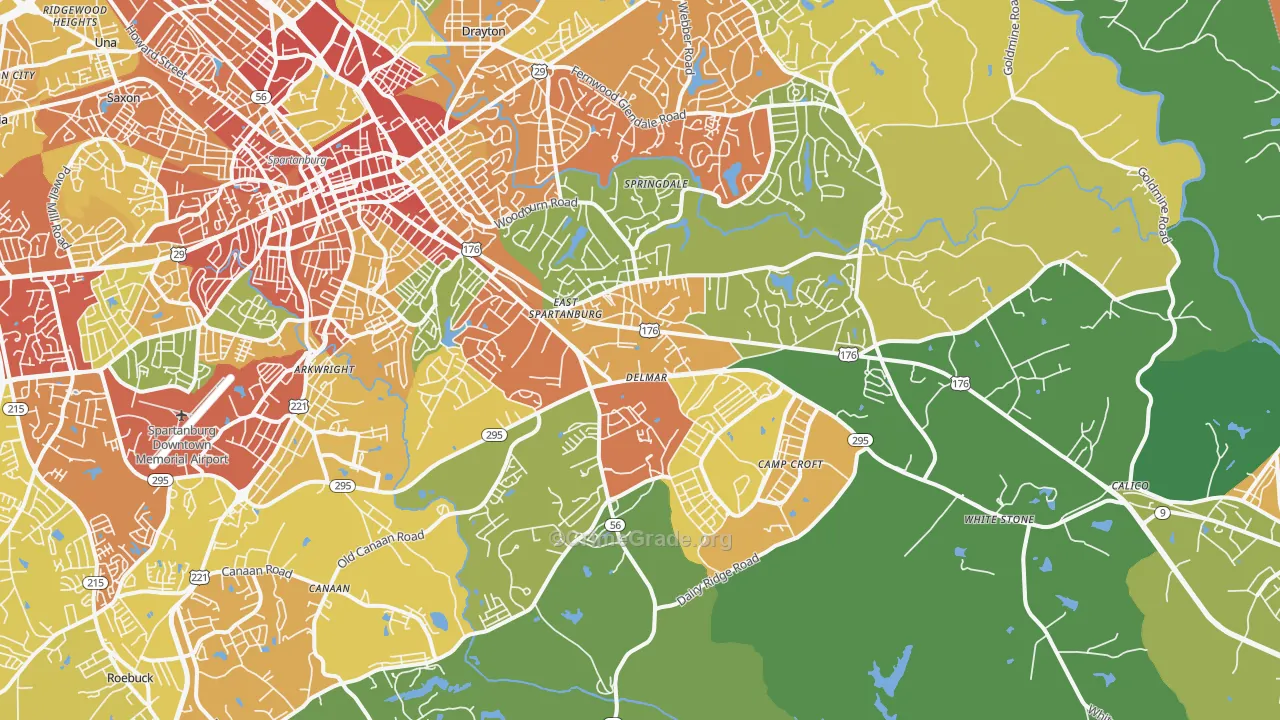 29302, SC Map of Theft Rates