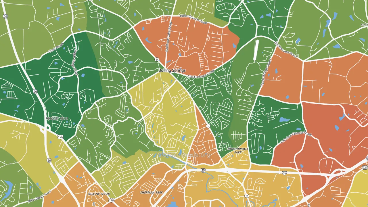 29316, SC Map of Theft Rates