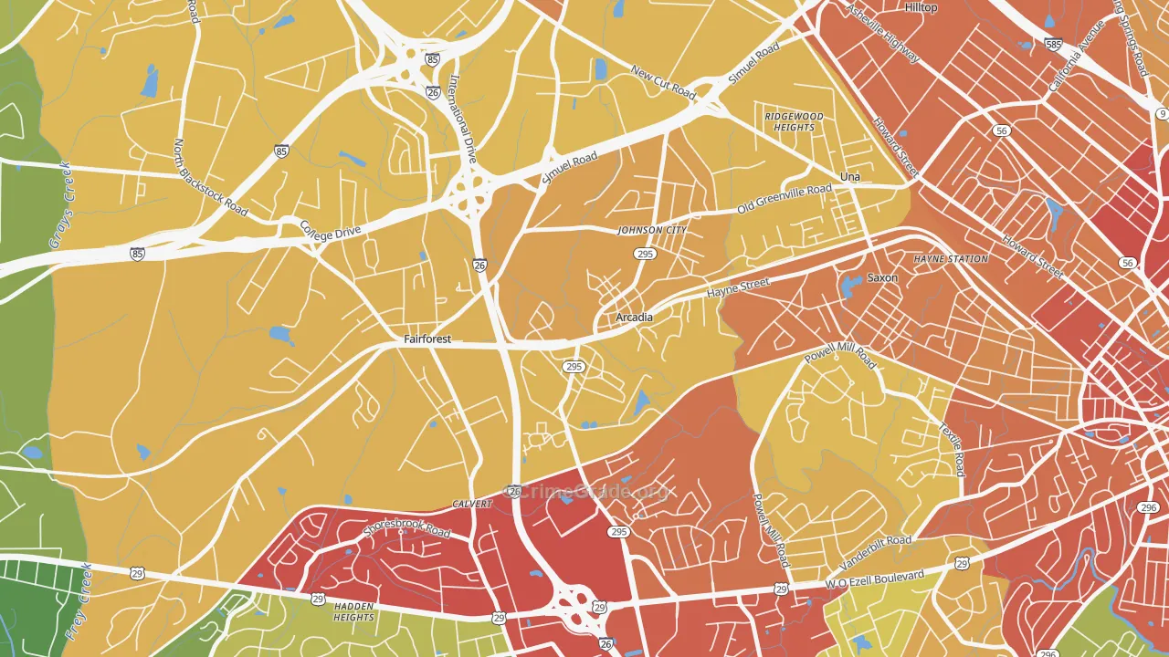 29320, SC Map of Theft Rates