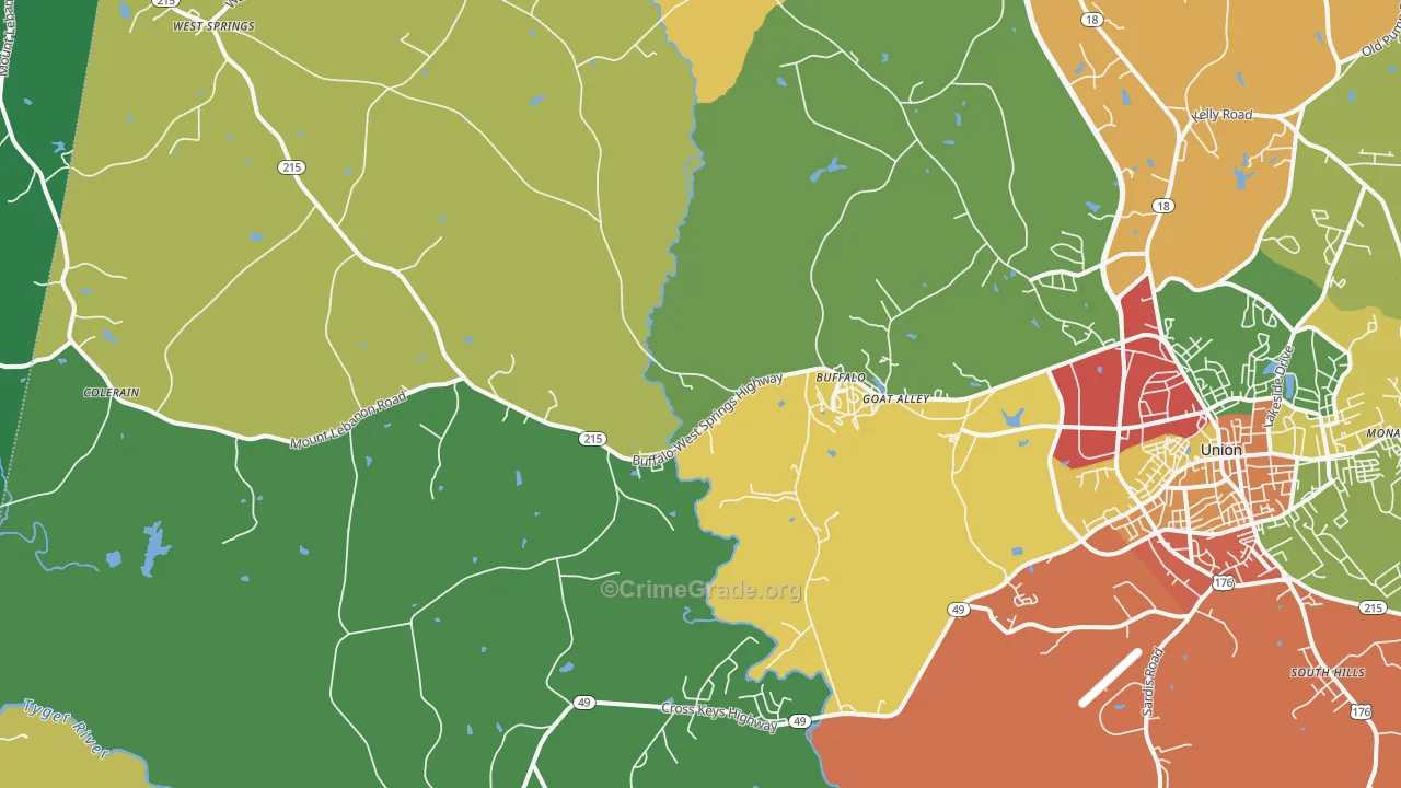 29321, SC Map of Theft Rates