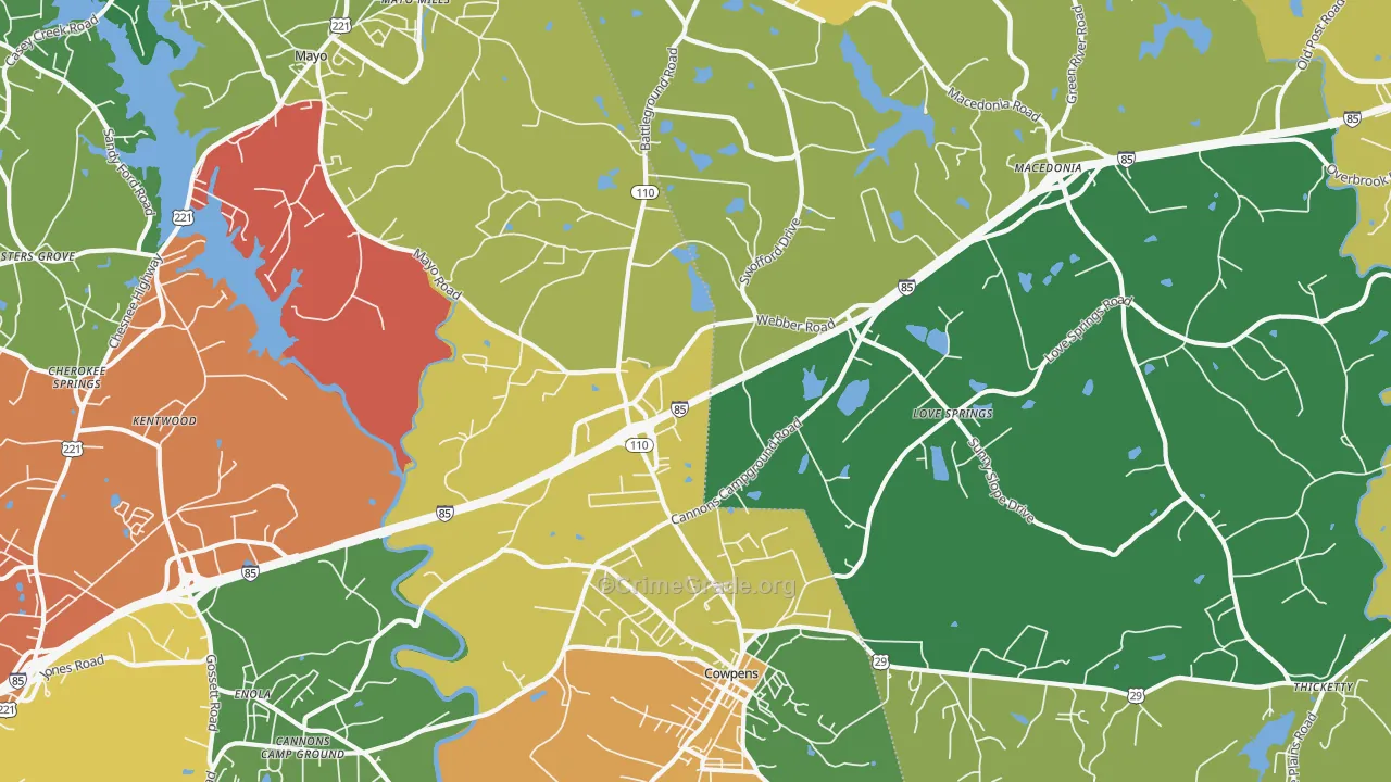 29330, SC Map of Theft Rates