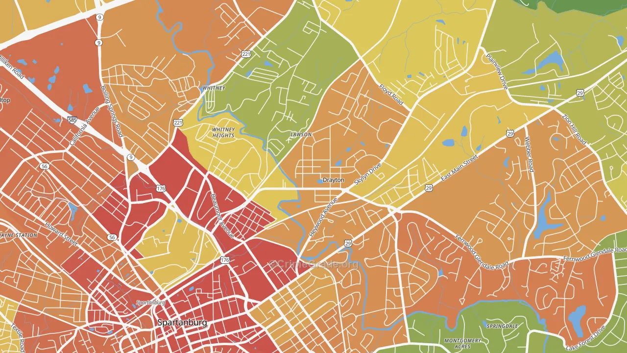 29333, SC Map of Theft Rates
