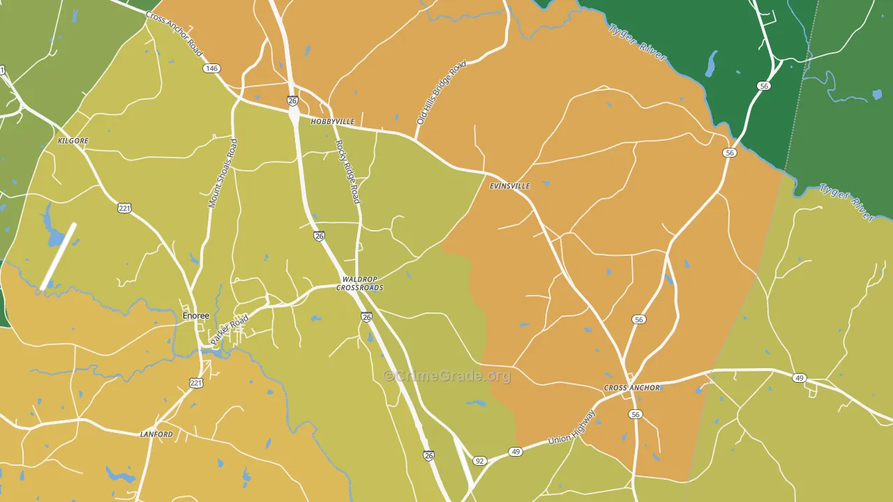 29335, SC Map of Theft Rates
