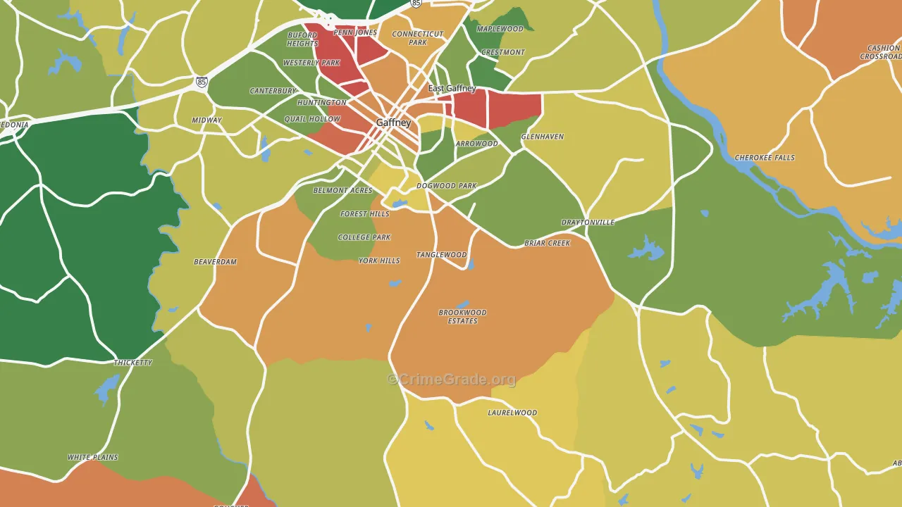 29340, SC Map of Theft Rates